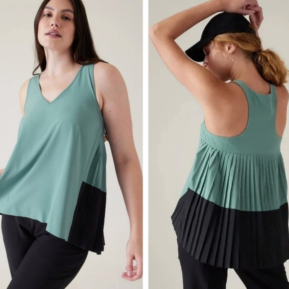 ATHLETA Swing Forward Pleated Tank in Teal Green - Picture 7 of 7